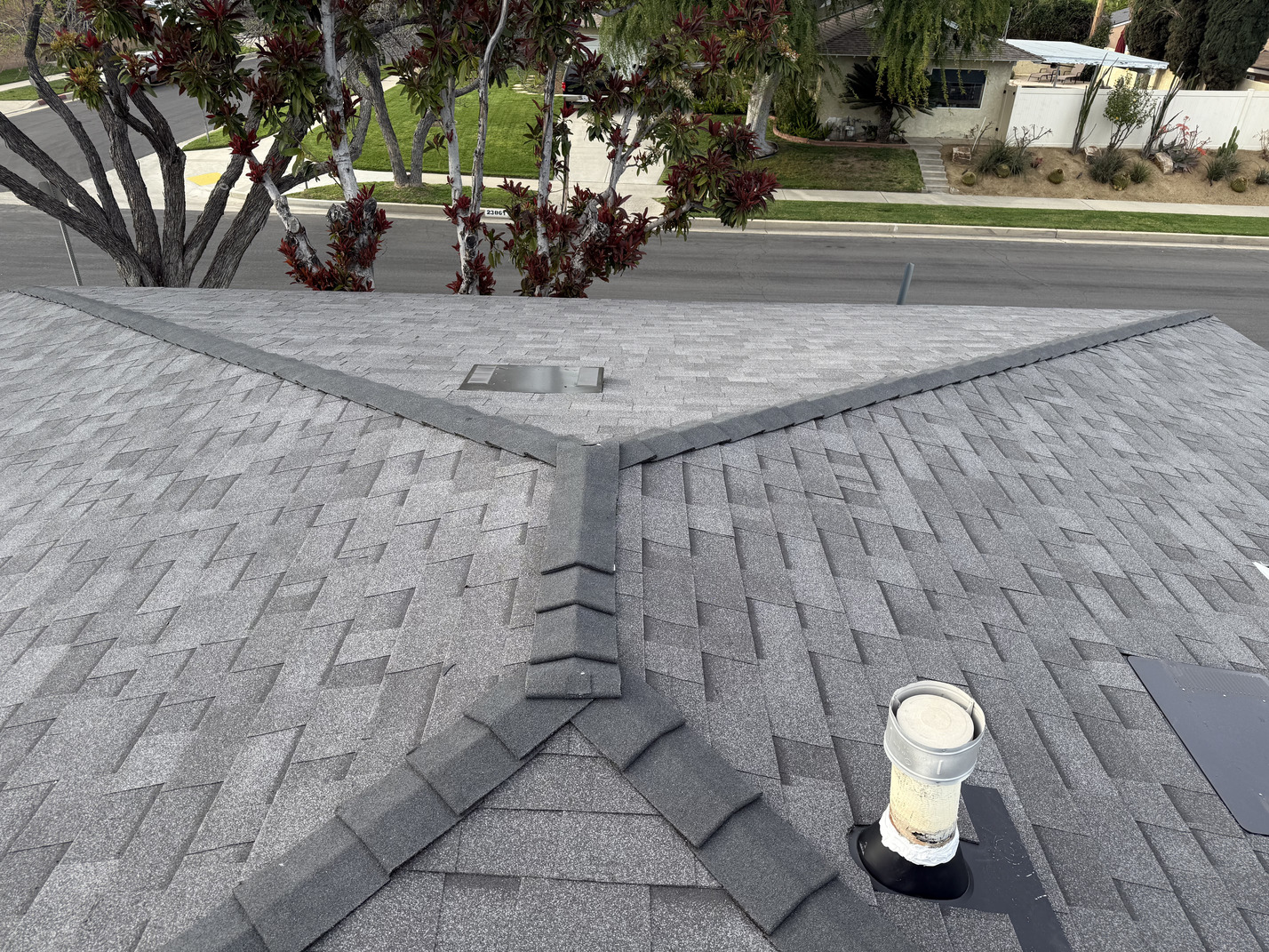 shingle roof completed after roof replacement